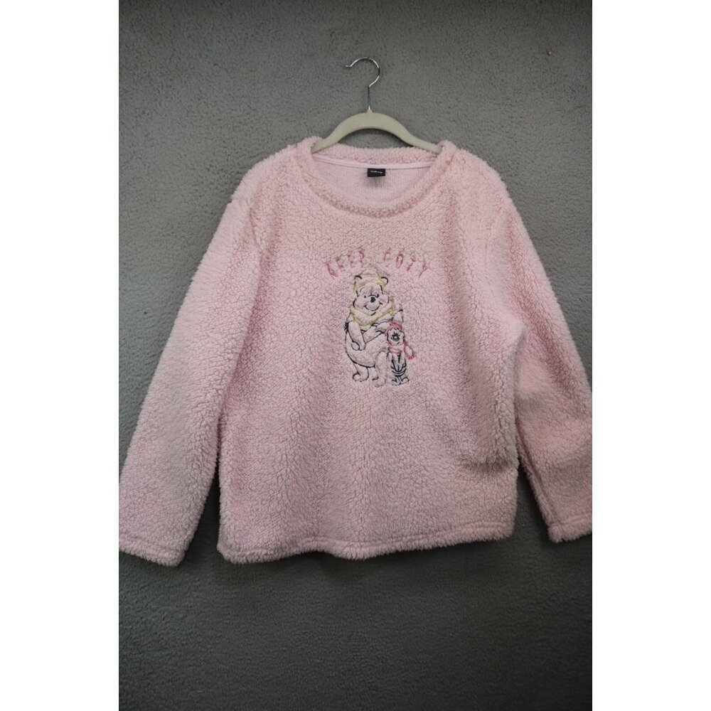 Disney Plush Fleece Pooh Bear Long Sleeve Top-Size XL-Oversized